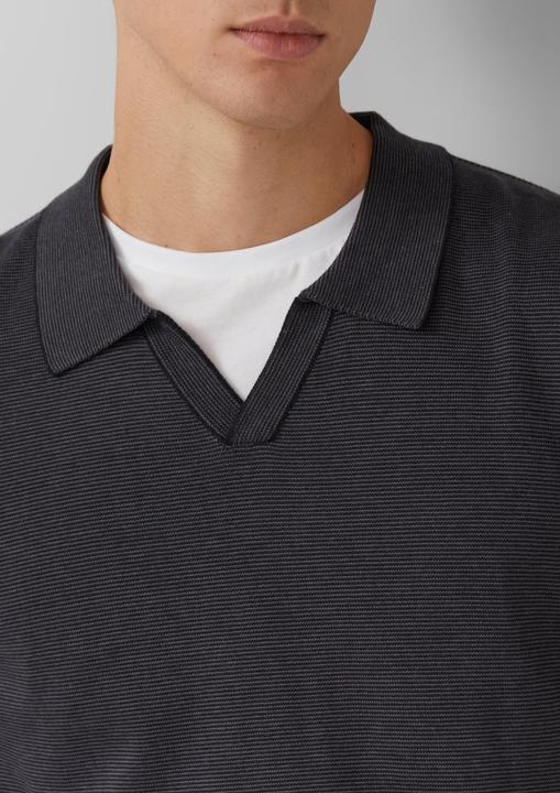 Produktbild s.Oliver Strickpullover Gestrickter Streifenpullover mit Polokragen und Rippbündchen (M)