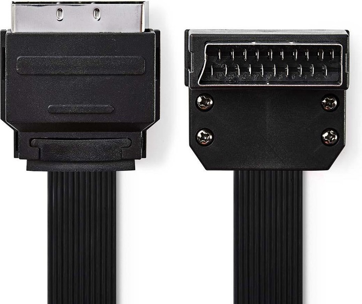 Produktbild Nedis SCART-Kabel flach SCART Mac ho - SCART Stecker auf Winkel (2 m, Scart)