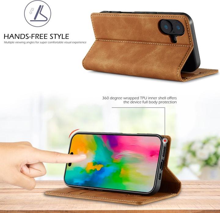 Produktbild Ueli Express Leder Buch Etui Tasche mit Kartenfach (Apple iPhone 16)