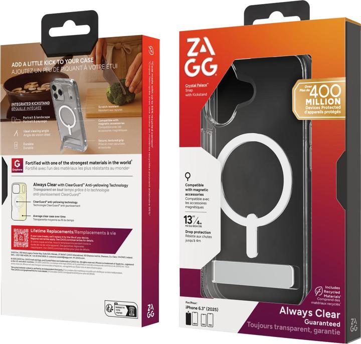 Image du produit Zagg Case für Apple iPhone Air Crystal Palace Snap mit Kickstand (Apple iPhone 17)