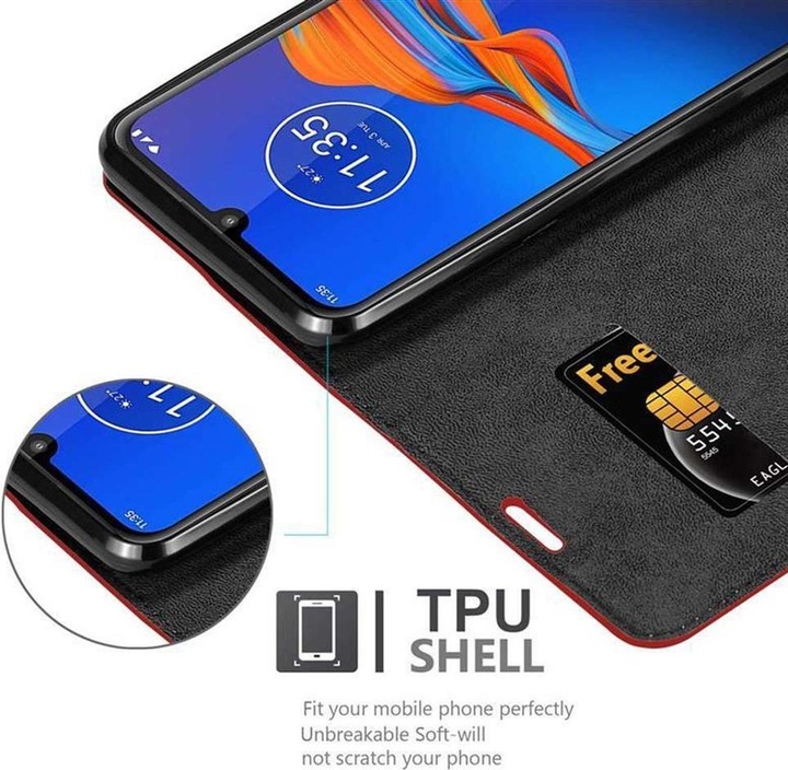 Actual product image Cadorabo Book Invisible Magnet Cover (Motorola Moto E6 Plus)