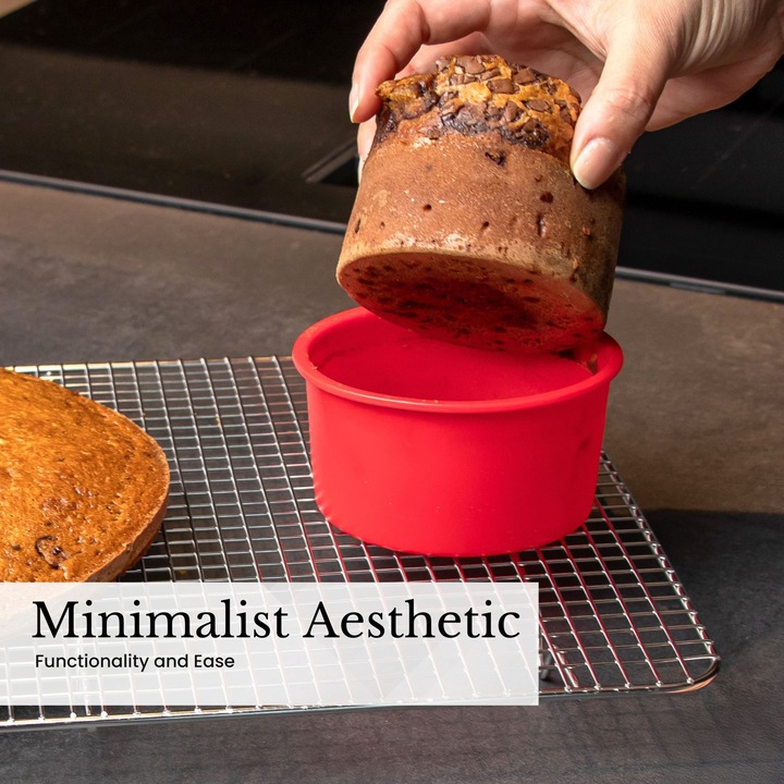 Produktbild Intirilife 4-teiliges Set runde Silikon Kuchenbackformen in Rot - 10 cm, 16.3 cm, 19.8 cm, 25 cm (25 cm)