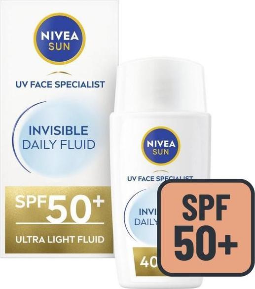 Productafbeelding NIVEA Huidcrème Specialist Invisible Daily Fluid SPF 50+ 40 ml (SPF 50+, 40 ml)