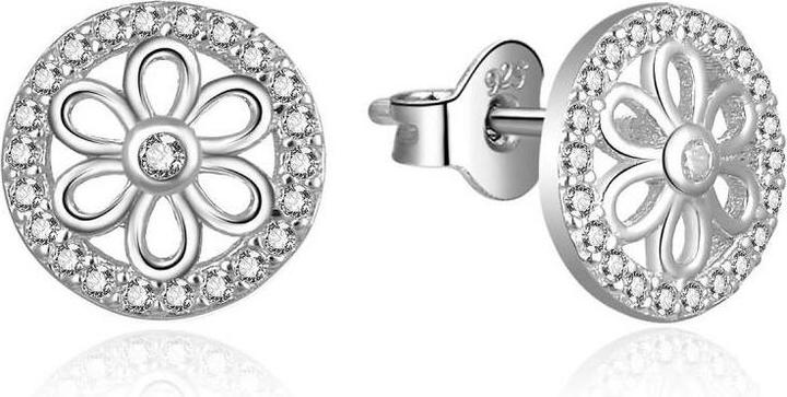 Moiss TÅ™pytivÃ© stÅ™Ã­brnÃ© nÃ¡uÅ¡nice se zirkony KytiÄky E0003008