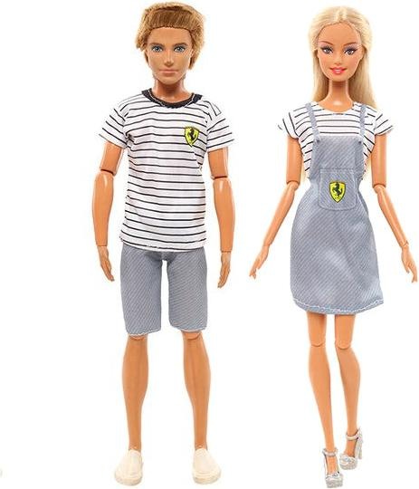 Immagine prodotto Hermex Coppia di abiti Ken e Barbie Moda Casual Grigio Bianco