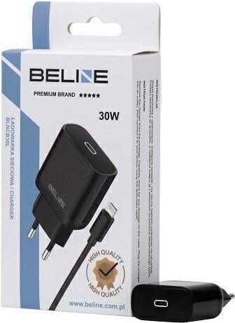 Image du produit Beline Ład. siec. 1x USB-C 30W + câble lightning czarna /black PD 3.0 BLNCB30L (30 W)