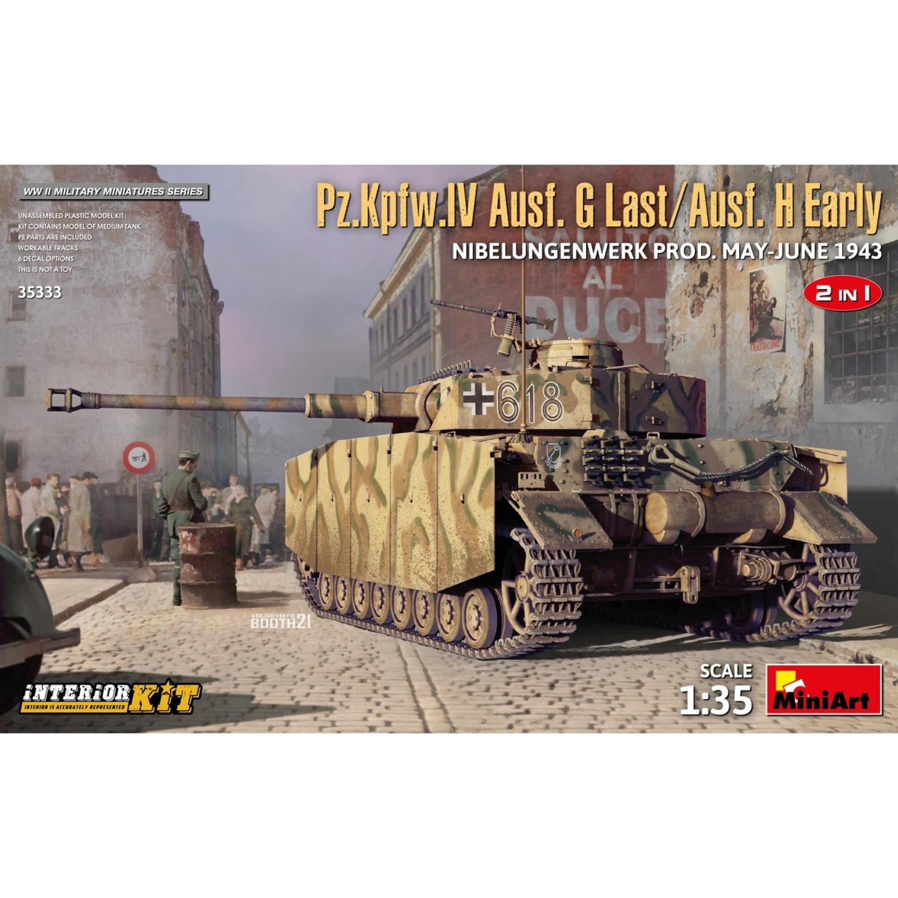 Mini art Pz.Kpfw.IV Ausf.G-Last/H-Early Nibelungenwerk Prod(May-June1943)2in1