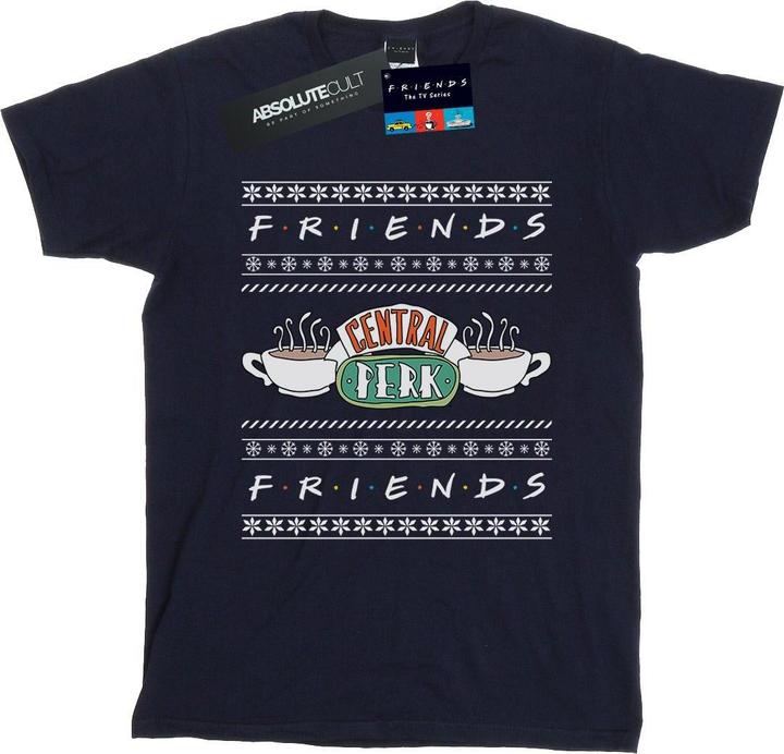 Actual product image Friends Womens/Ladies Fair Isle Central Perk Cotton Boyfriend T-Shirt (S)