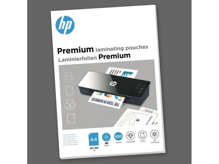 Immagine prodotto HP Film di laminazione Premium A4, 80 µm, 100 pezzi, lucido (216 x 303 mm, 100 Pezzo/i, 80 µm)