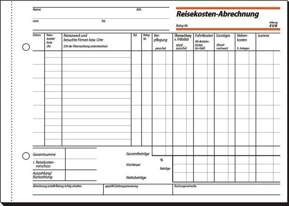 Produktbild Sigel Formularbuch "Reisekostenabrechnung", A5 quer (50 x)