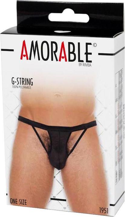 Productafbeelding Amorable by Rimba Open string - Een maat - Zwart (Eén maat voor iedereen)