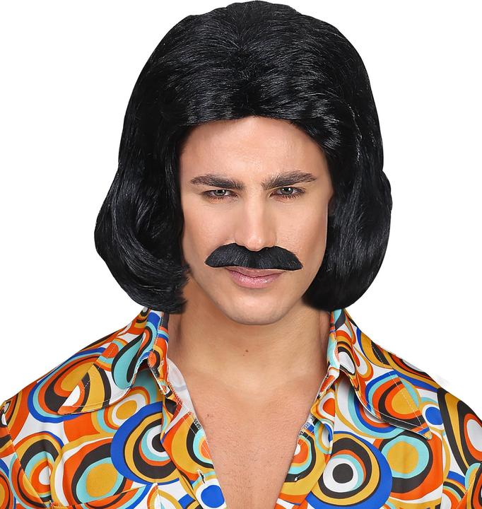 Image du produit Widmann Perruque noire de dandy des années 70 avec moustache