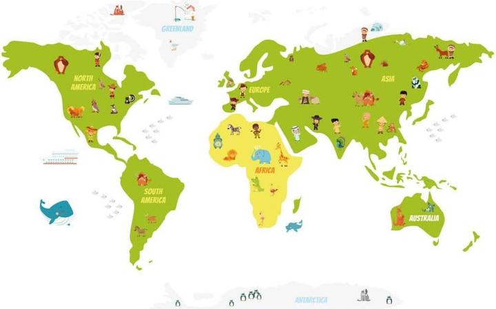 Actual product image Trenddeko Funny kids world map (160 x 100 cm)