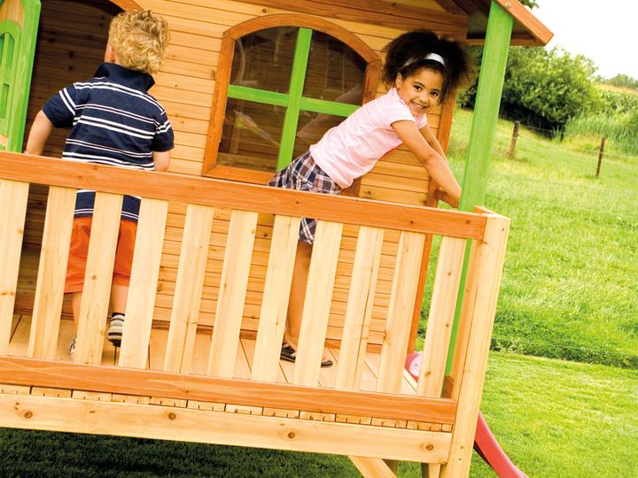 Actual product image Axi Stef Playhouse Brown/Green - Red Slide
