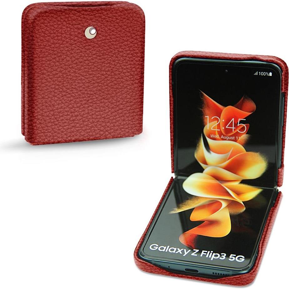 Noreve Lederschutzhülle (Samsung Galaxy Z Flip3), Smartphone Hülle, Rot