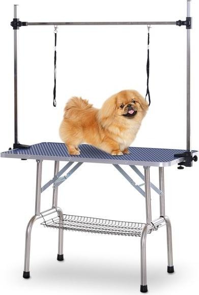 Produktbild Swisshandel24 Pflegetisch Trimmtisch Schertisch mit Unterkorb für Hunde höhenverstellbar klappbar Edelstahl Metall (Hund)