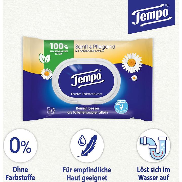 Actual product image Tempo Wet wipes gentle&caring chamomile (1 x 42 pcs.)