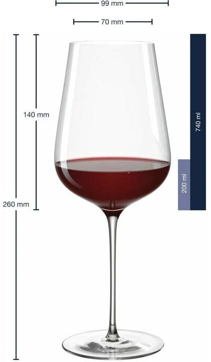 Actual product image Leonardo Brunelli (74 cl, 6 Glasses, Red wine glasses)