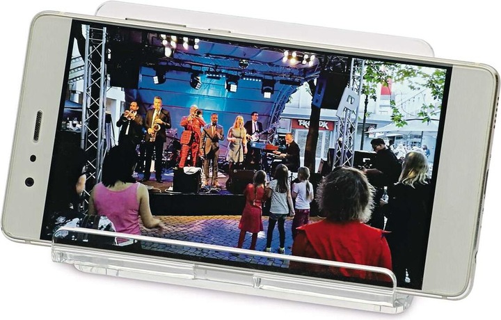 Actual product image Maul Acrylic mobile phone holder 105x76x97mm crystal clear