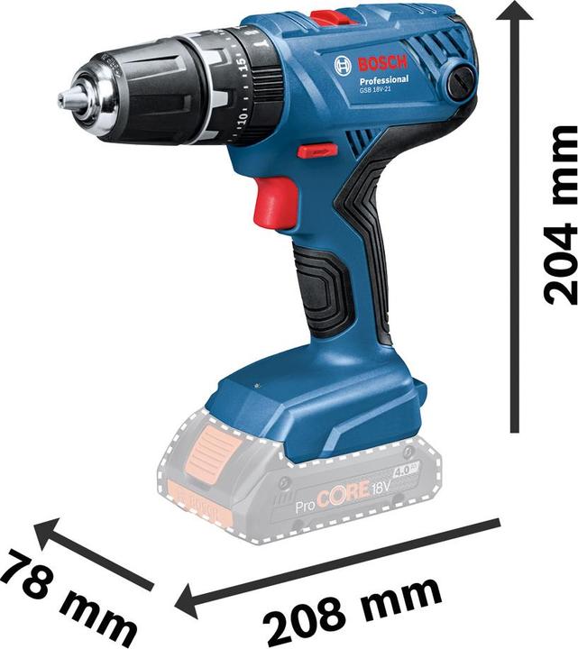 Actual product image Bosch Professional GSB 18V-21 (Rechargeable battery operated)