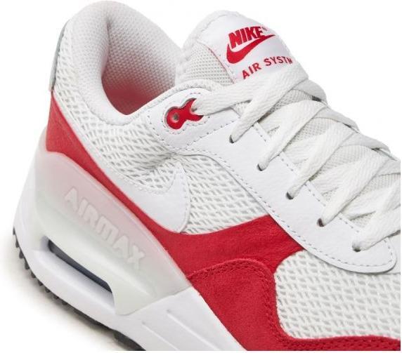 Actual product image Nike Air Max SYSTM Men "s Shoes WHITE/WHITE-UNIVERSITY RED-PHO Size: 9 (42.5)