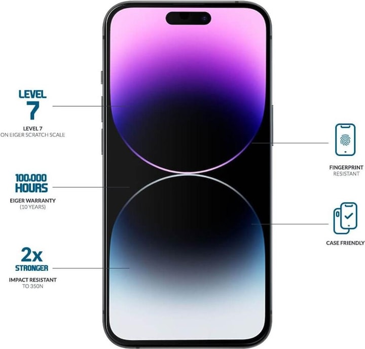 Actual product image Eiger Mountain Glass (1 Piece, Apple iPhone 15 Pro Max, Apple iPhone 15 Plus)