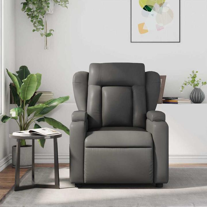 Actual product image vidaXL Massage chair grey imitation leather,Colour: Grey,Material