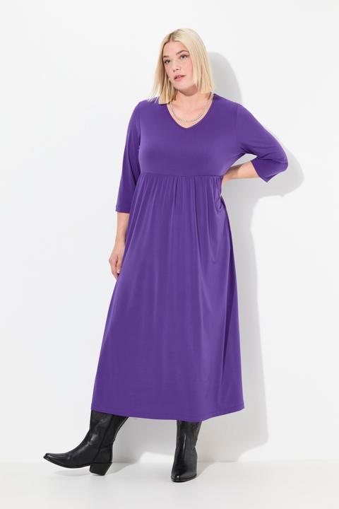 Produktbild Ulla Popken Jerseykleid, A-Linie, V-Ausschnitt, 3/4-Arm, Taschen (46, 48)