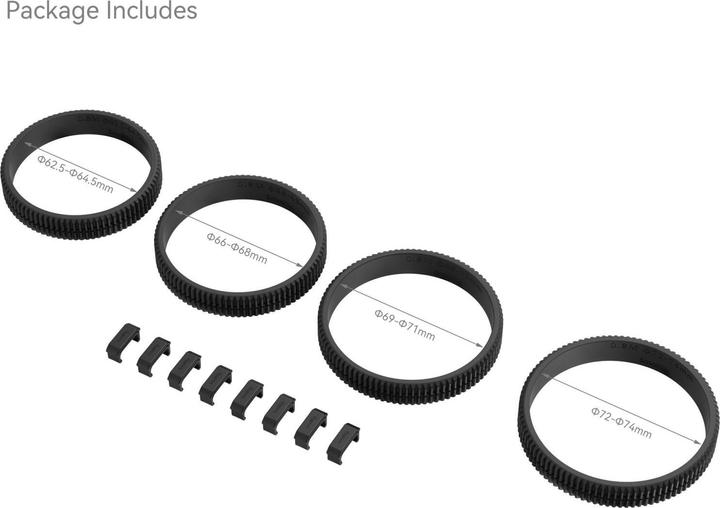 Actual product image SmallRig Accessory set Seamless Focus Gear Ring Kit from Φ62.5mm to Φ74mm