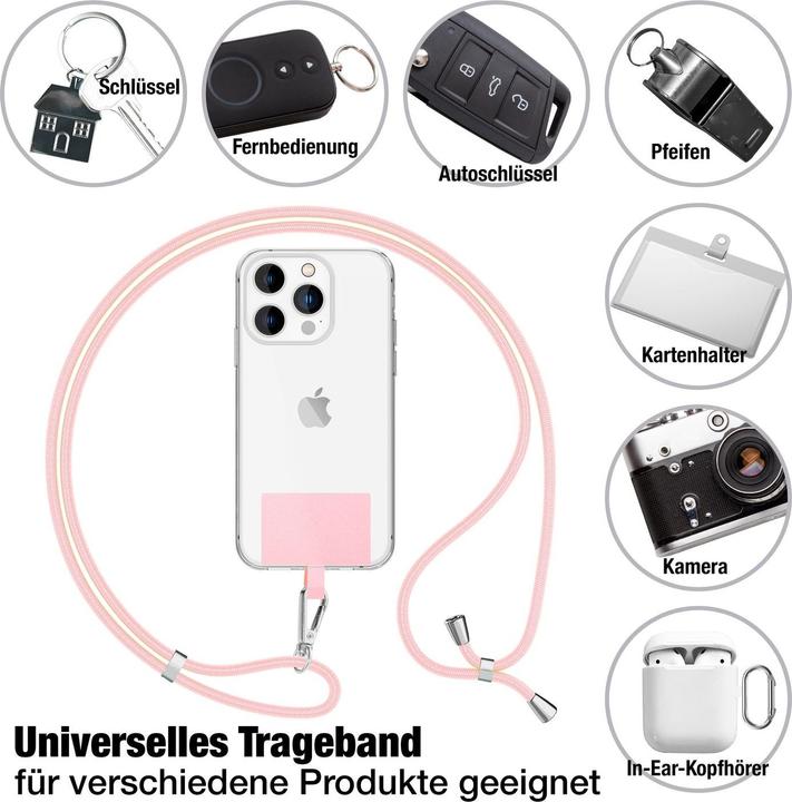 Image du produit Nalia Chaîne universelle pour téléphone portable à porter autour du cou avec pad