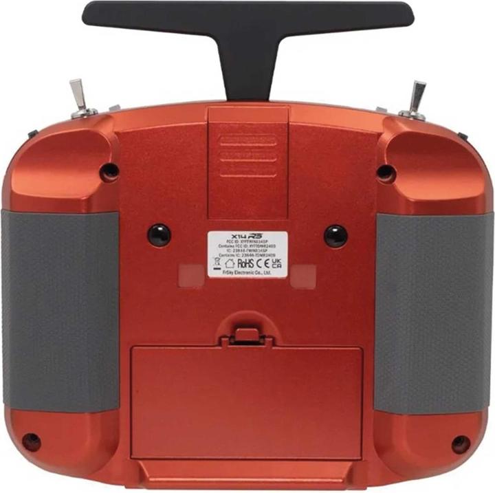 Actual product image FrSky X14RS Sender 2,4Ghz Ruby Red mit Akku, ohne Ständerhalter, mit EVA-Bag