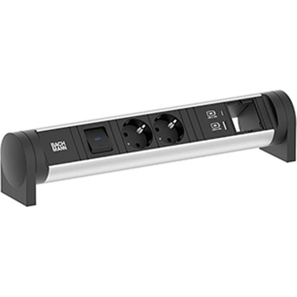 Bachmann, Steckdosenleiste, 708.003 CYCLE Desk 2xCEE7/3 1xSchalter (2 x, CEE 7/3, 0.20 m)
