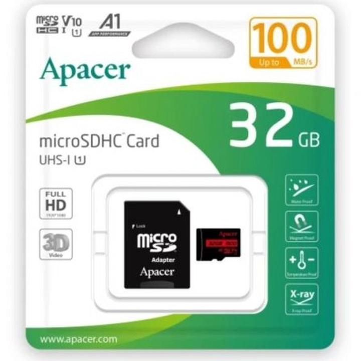 Productafbeelding Apacer Micro SD-kaart AP32GMCSH10UB-R 32 GB (32 GB, microSDHC)