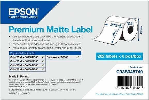 Etichetta energetica Epson Adesivo acrilico permanente opaco premium