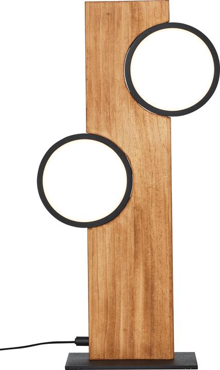 Produktbild Brilliant Cheesy LED Tischleuchte 40cm matt schwarz/holz (1300 lm)