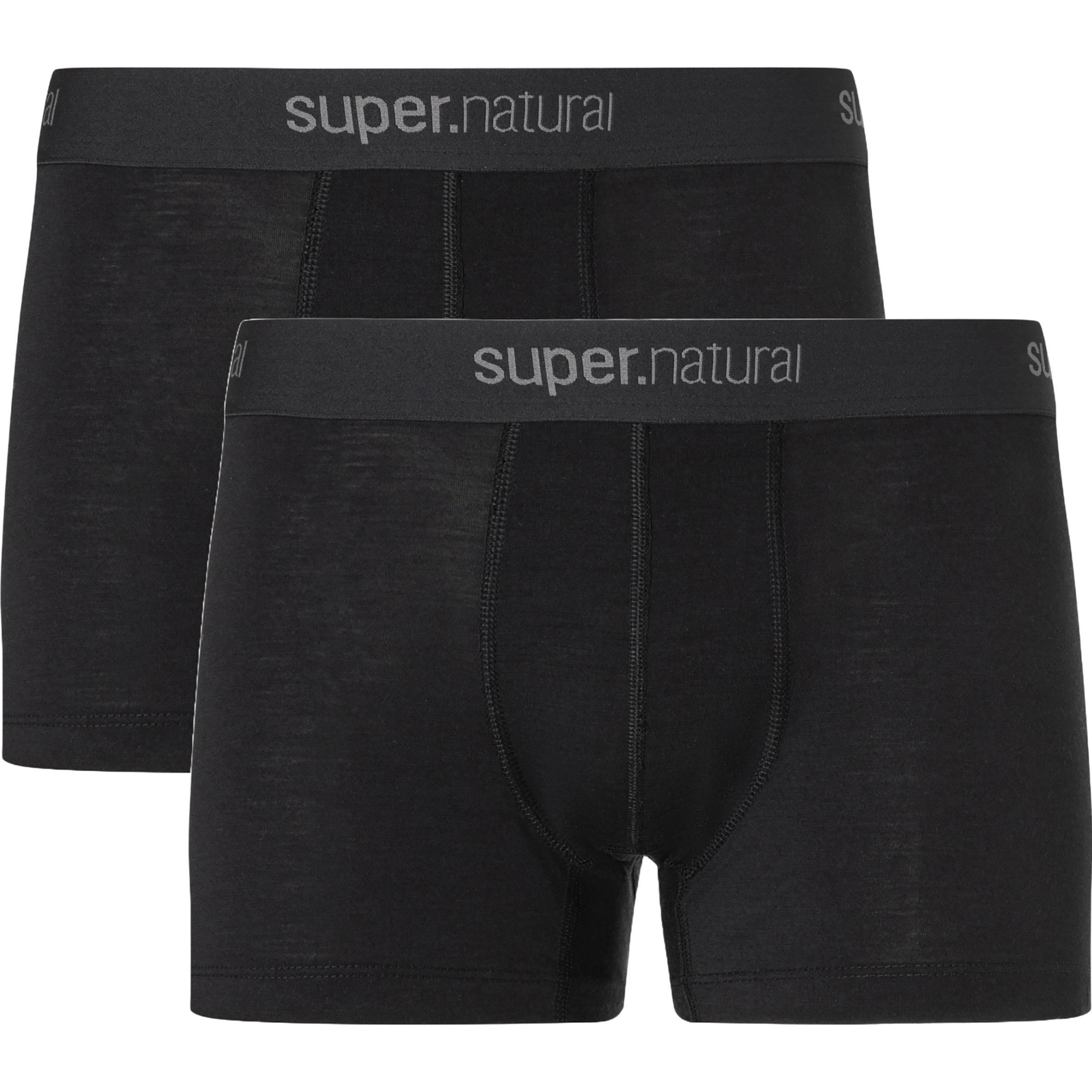 Super Natural, Herren, Funktionsunterhose, Tundra175 2er Pack (M), Schwarz, M