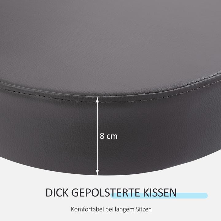 Actual product image Homcom Salonhocker Kunstleder, Schaumstoff Grau (43 - 55 cm)