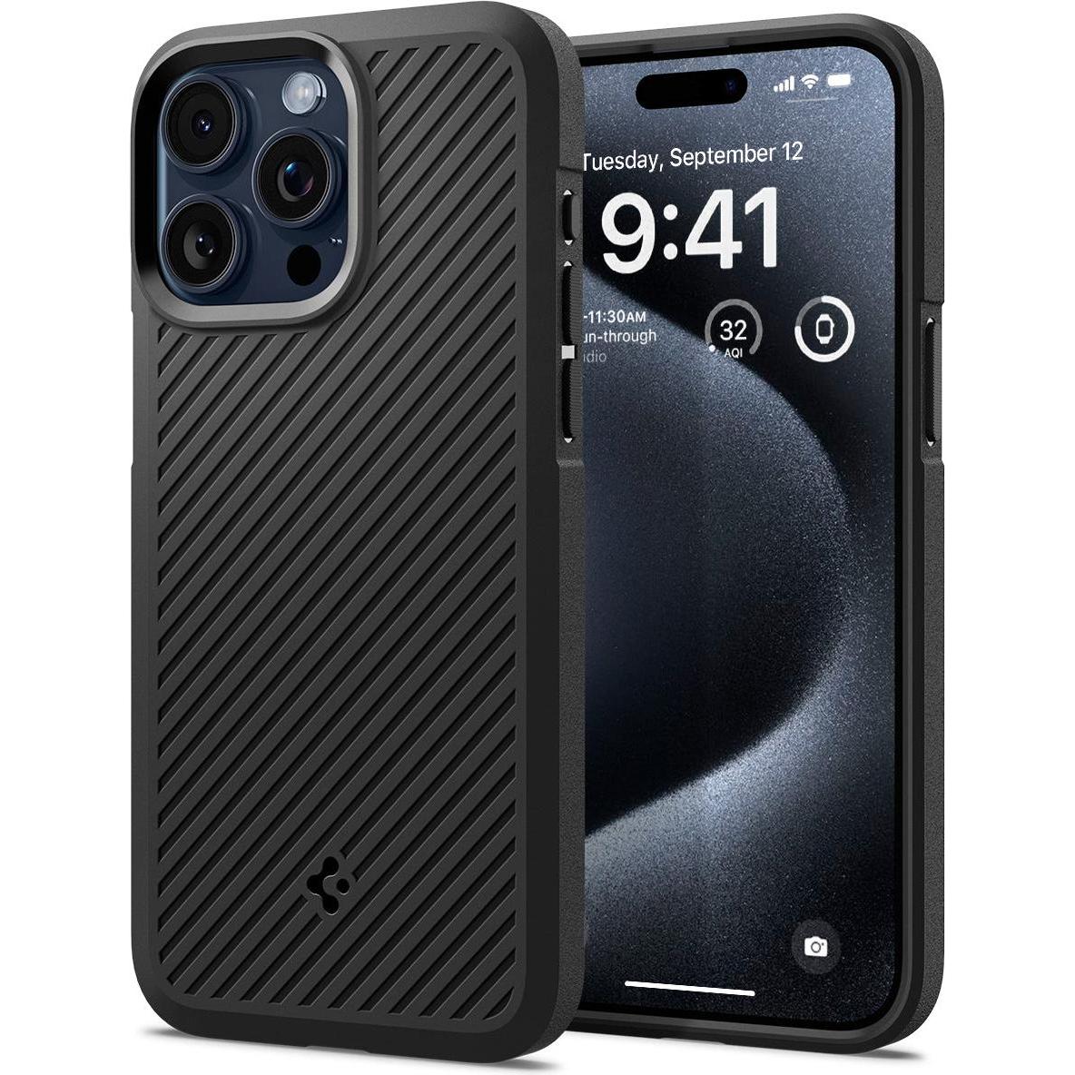 Spigen Core Armor iPhone 15 Pro 6.1" czarny/matte black ACS06466 (Apple iPhone 15 Pro), Smartphone Hülle, Schwarz