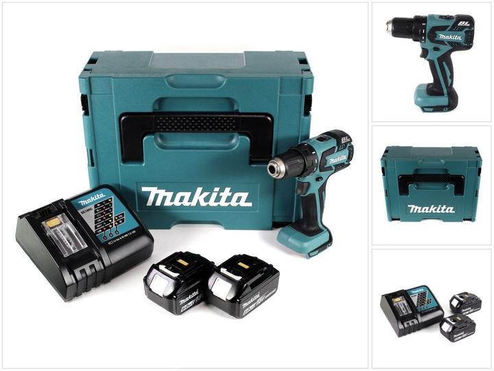 Actual product image Makita DDF 459 RGJ cordless drill driver 18V 45Nm in Makpac + 2x 6.0 Ah battery + charger