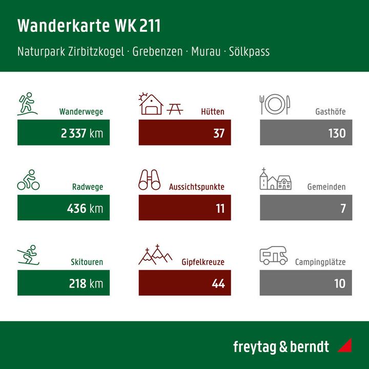 Produktbild Naturpark Zirbitzkogel-Grebenzen, Wander-, Rad- und Freizeitkarte 1:50.000, freytag & berndt, WK