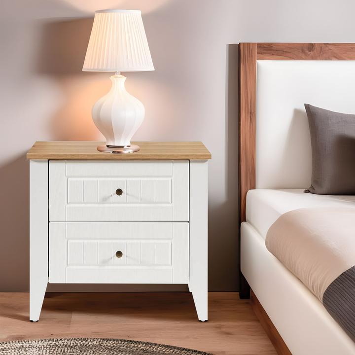 Actual product image Skye Decor Tuval White Nightstand (60 x 44 x 54.40 cm)