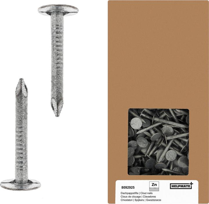Image du produit Helpmate Dachpappnägel 2,8x30, verzinkt, 1000 Gramm (1000 pièce(s), 30 mm)