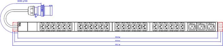 Image du produit Bachmann ALU Power Strip ALU 1U Power strip 24x IEC C13 + 3 IEC C19 Lock socket