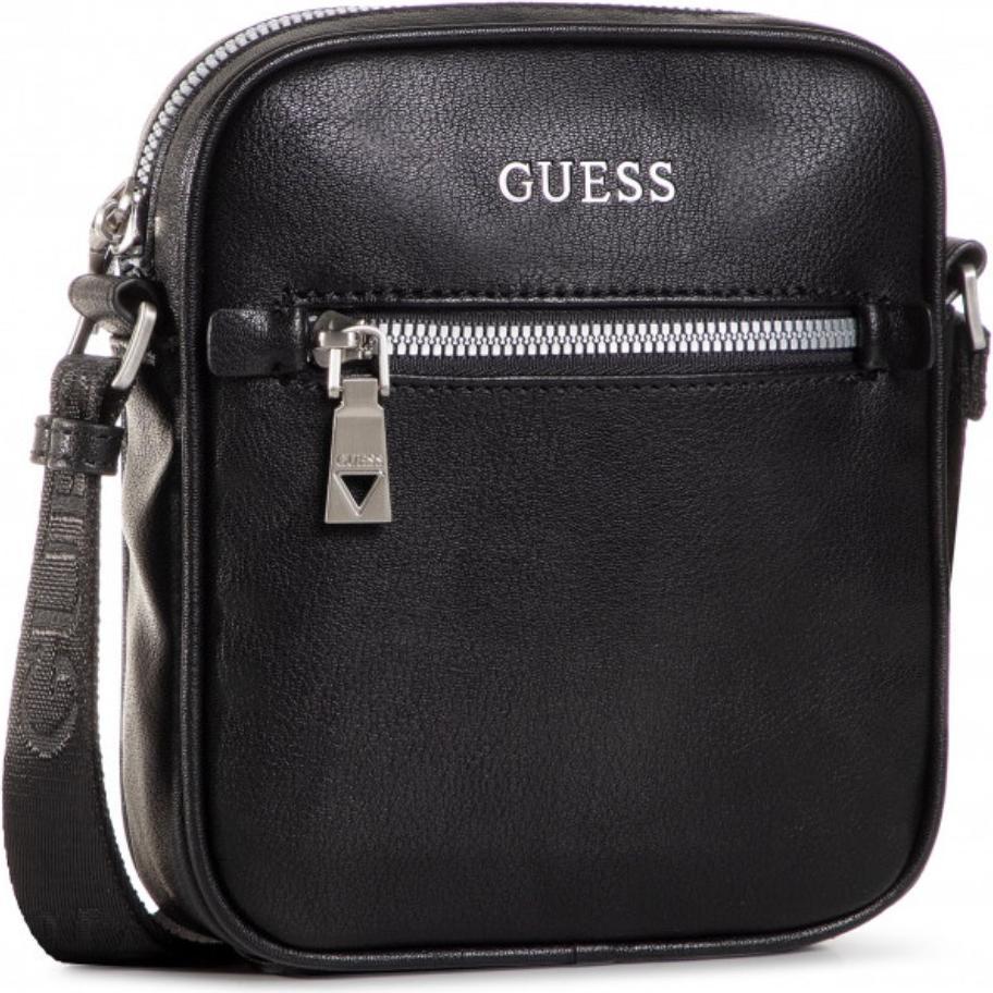 Guess, Herren, Handtasche, Scala, Mini, Textile Crossbody Bag, Black, For Men, Schwarz