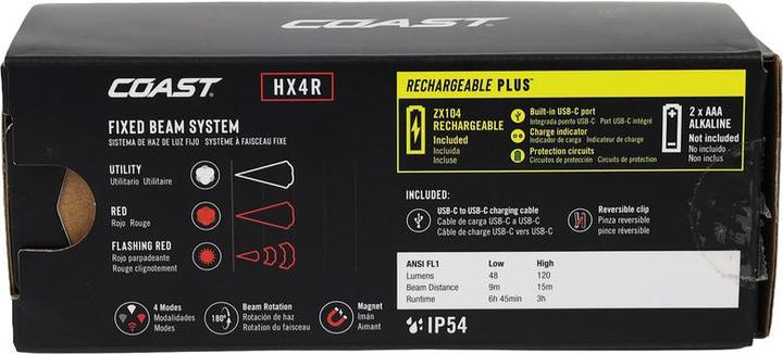 Actual product image Coast HX4R Clip-On-Lampe + rotes Licht - 100 Lumen (120 lm)