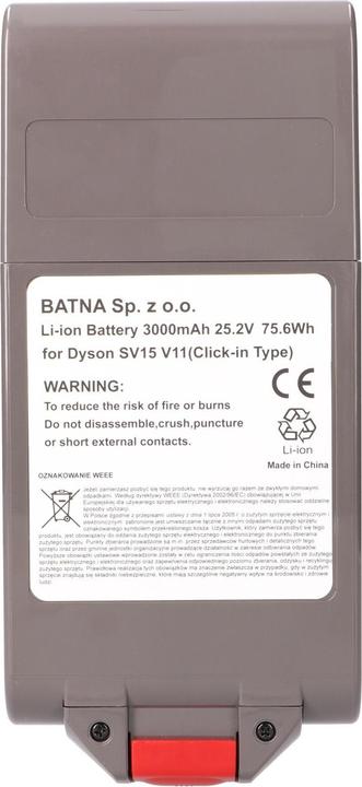 Image du produit Extralink Batterie Akkumulator für Staubsauger Dyson V11 (Click type) 25.2V 3000mAh