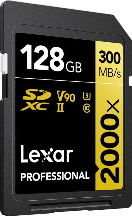 Lexar Professional Gold 2000x (128 Go, SDXC, U3, UHS-II)
