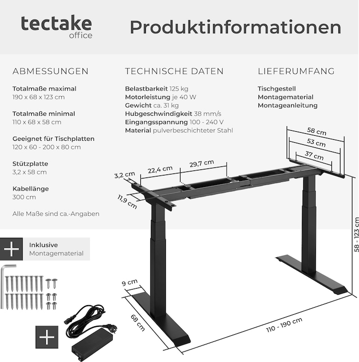 Actual product image tectake Table frame