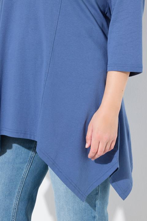 Produktbild Ulla Popken Shirt, Zipfelsaum, V-Ausschnitt, 3/4-Arm (54)