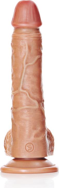 Actual product image RealRock Straight Realistic Dildo with Balls and Suction Cup - 8"/ 20.5 cm